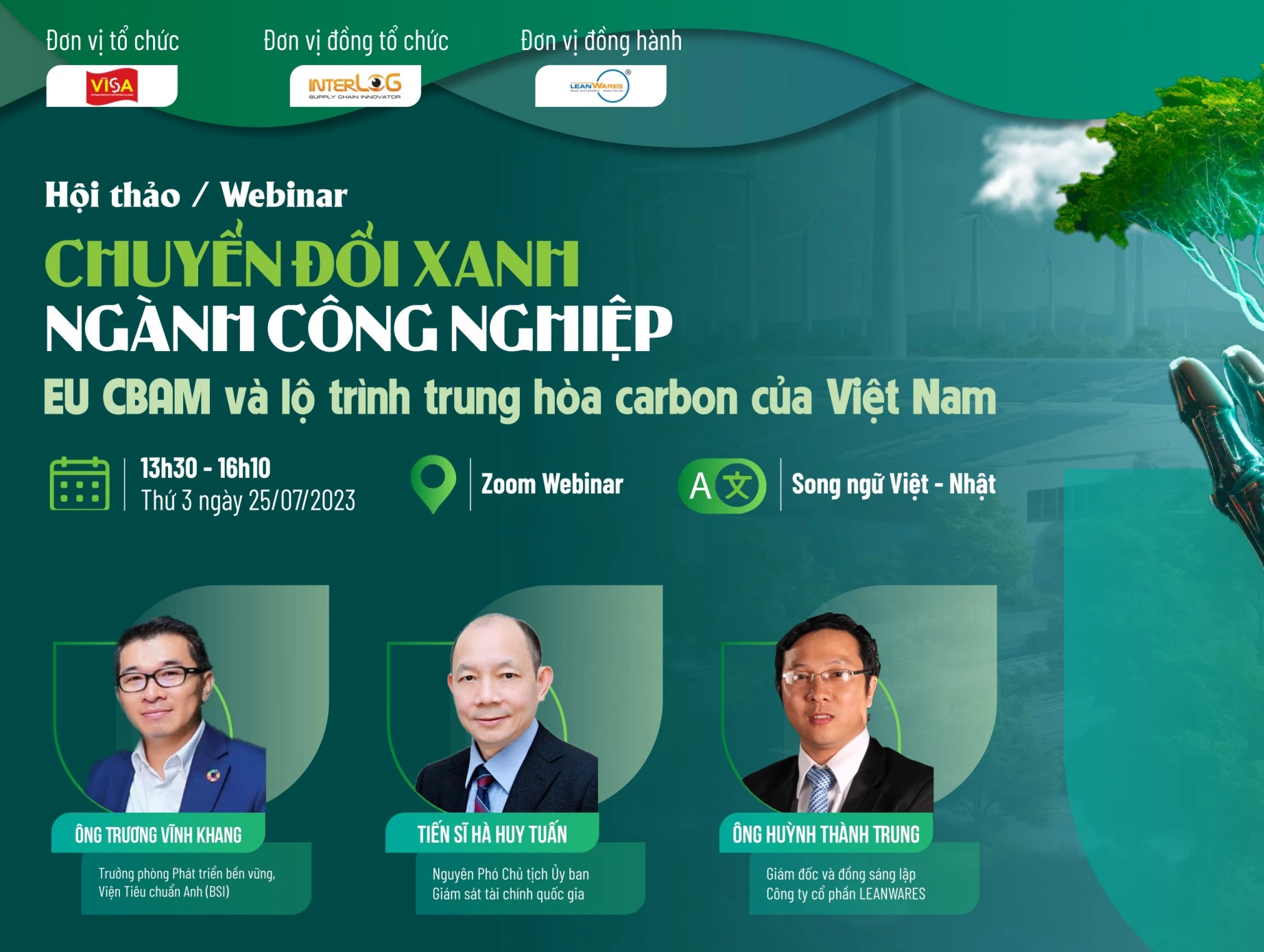 Giới thiệu diễn giả buổi hội thảo “EU CBAM và lộ trình trung hòa carbon của Việt Nam”