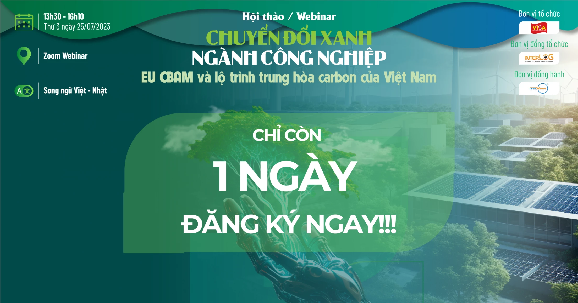 Ngày mai (25/07/2023) hội thảo “EU CBAM và lộ trình trung hòa carbon của Việt Nam” sẽ diễn ra