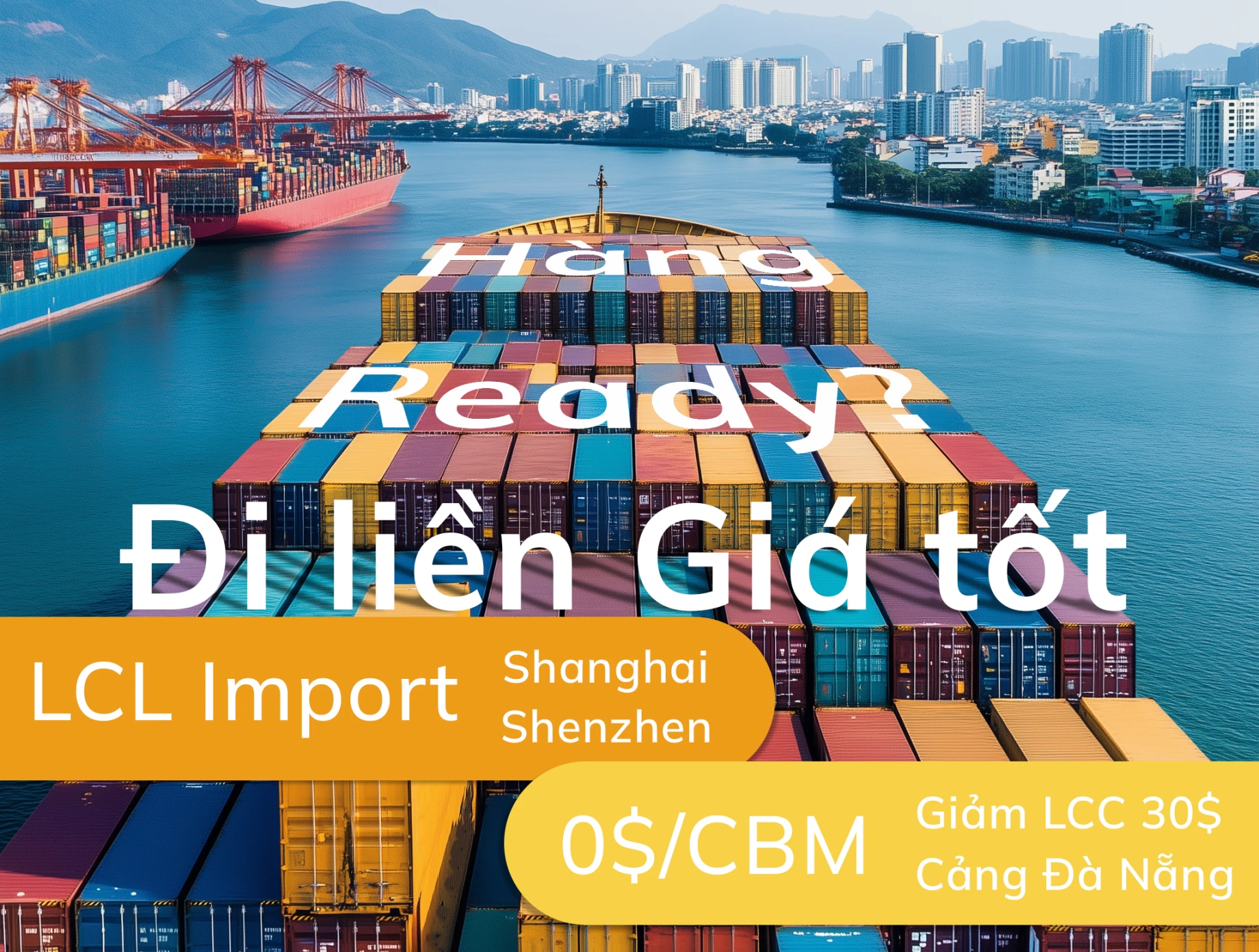 Vận chuyển hàng lẻ từ Trung Quốc về cảng Đà Nẵng với giá cước 0$