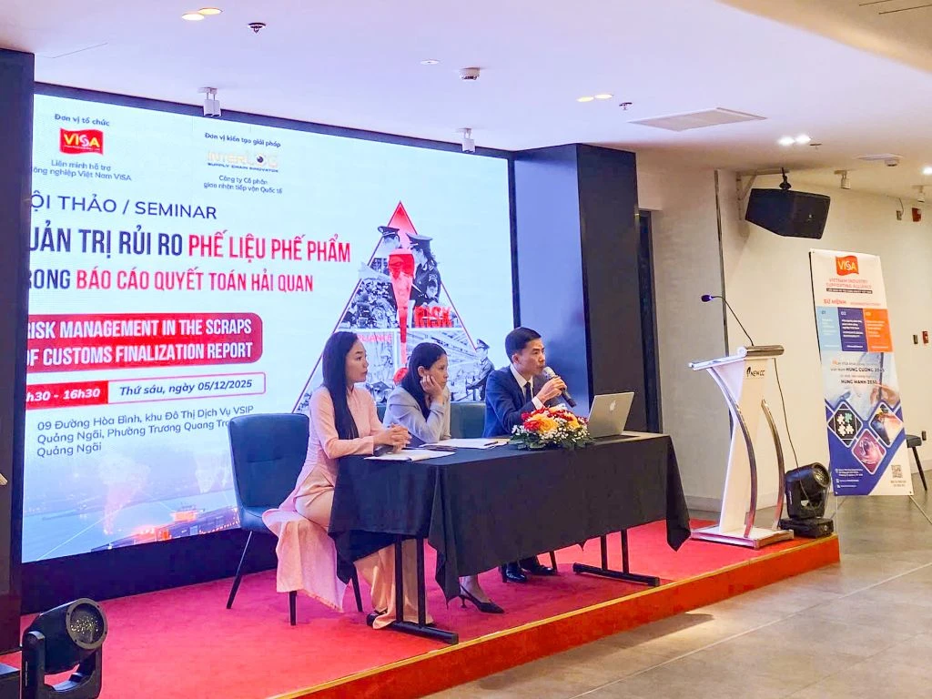 [Quảng Ngãi] InterLOG phối hợp Liên Minh Visa tổ chức hội thảo “Quản trị rủi ro Phế liệu, phế phẩm trong Báo cáo quyết toán Hải quan”