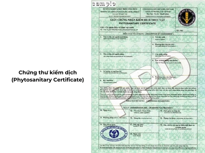 chứng từ kiểm dịch