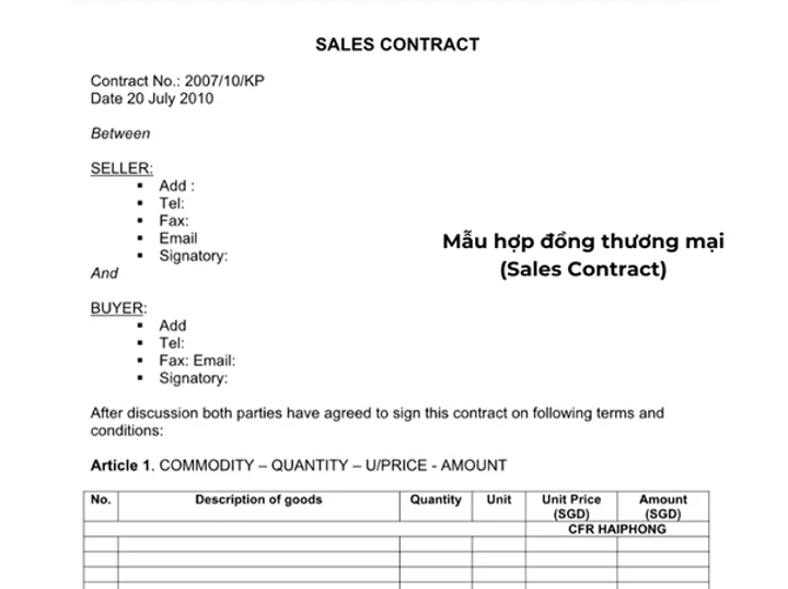 chứng từ xuất khẩu