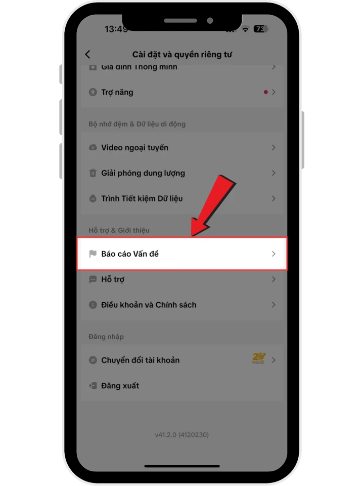 báo cáo vấn đề livestream