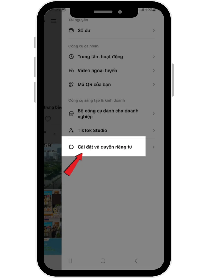 cài đặt quyền riêng tư tiktok