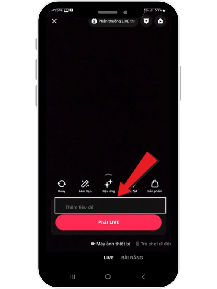 đặt tiêu đề livestream