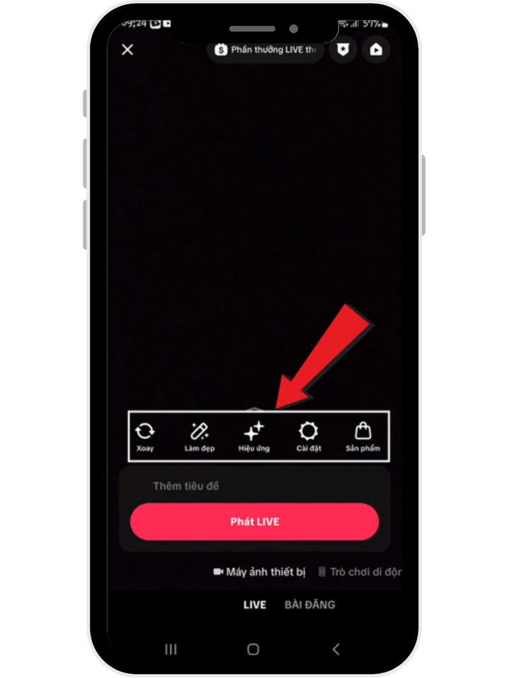 thiếp lập livestream