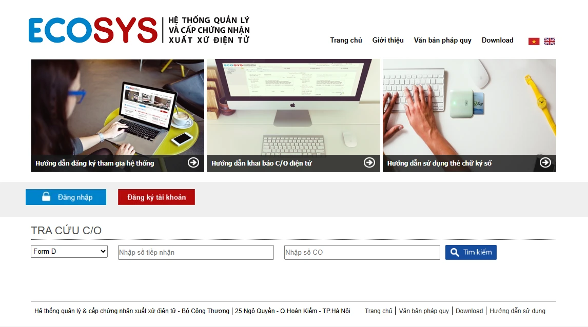 Doanh nghiệp có thể tra cứu tình trạng hồ sơ và C/O đã cấp trên hệ thống eCoSys bằng số tham chiếu