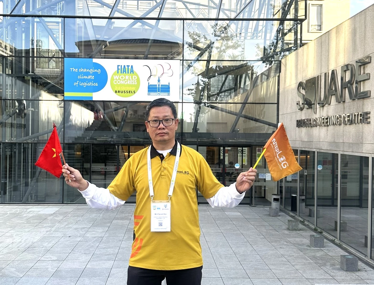 Ông Nguyễn Duy Minh tại Trung tâm Hội nghị Brussels, Bỉ